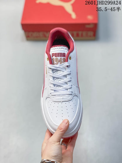 Puma Caven 2.0 White and Red Low-Top Sneakers 395082