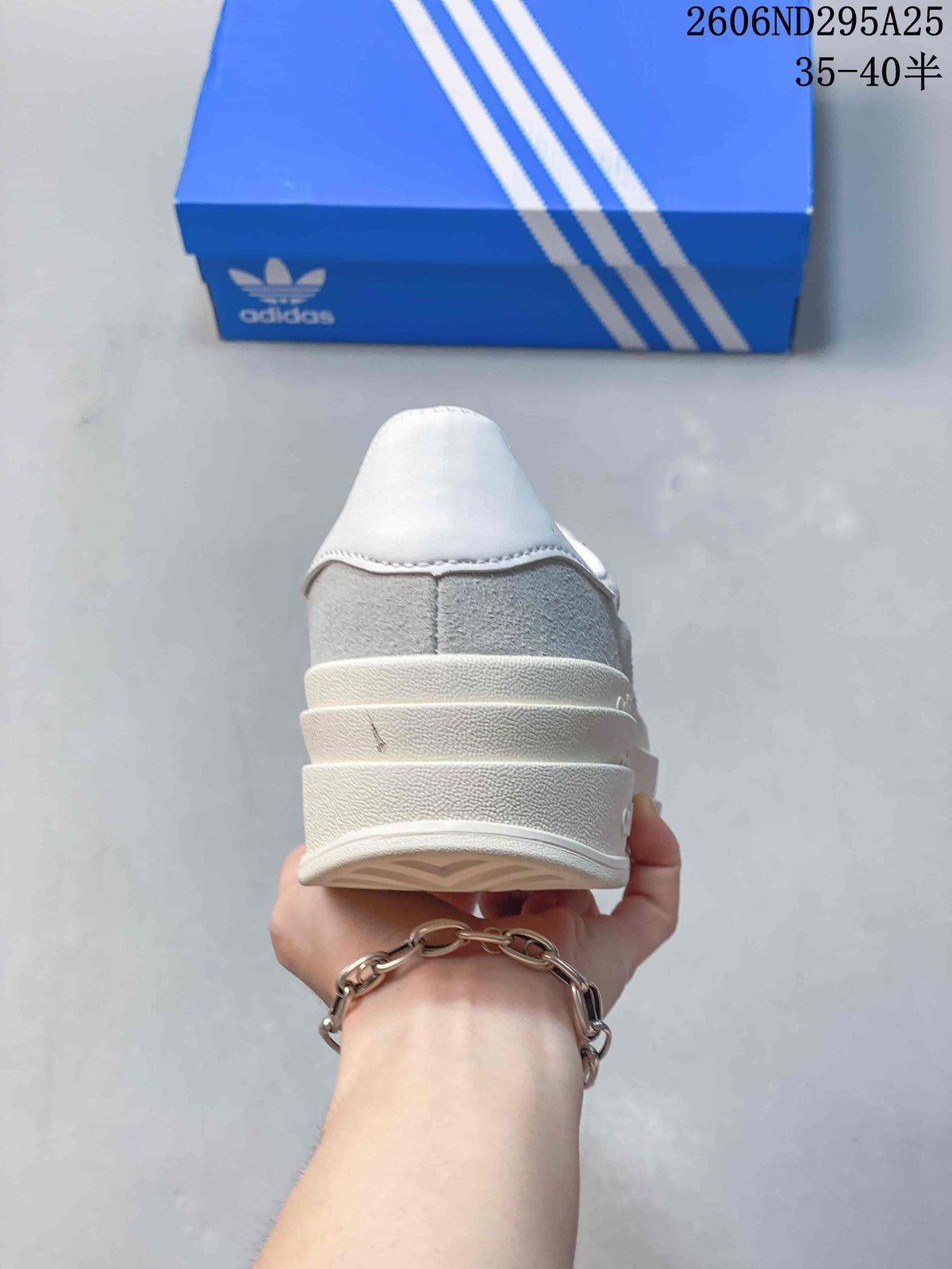 Adidas Originals Gazelle Bold Women's Platform Sneakers, Grey and White
