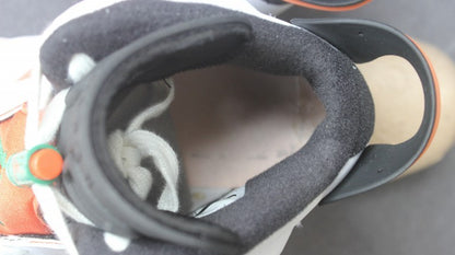 Top-down view into the padded black collar and interior of the high-top sneaker.