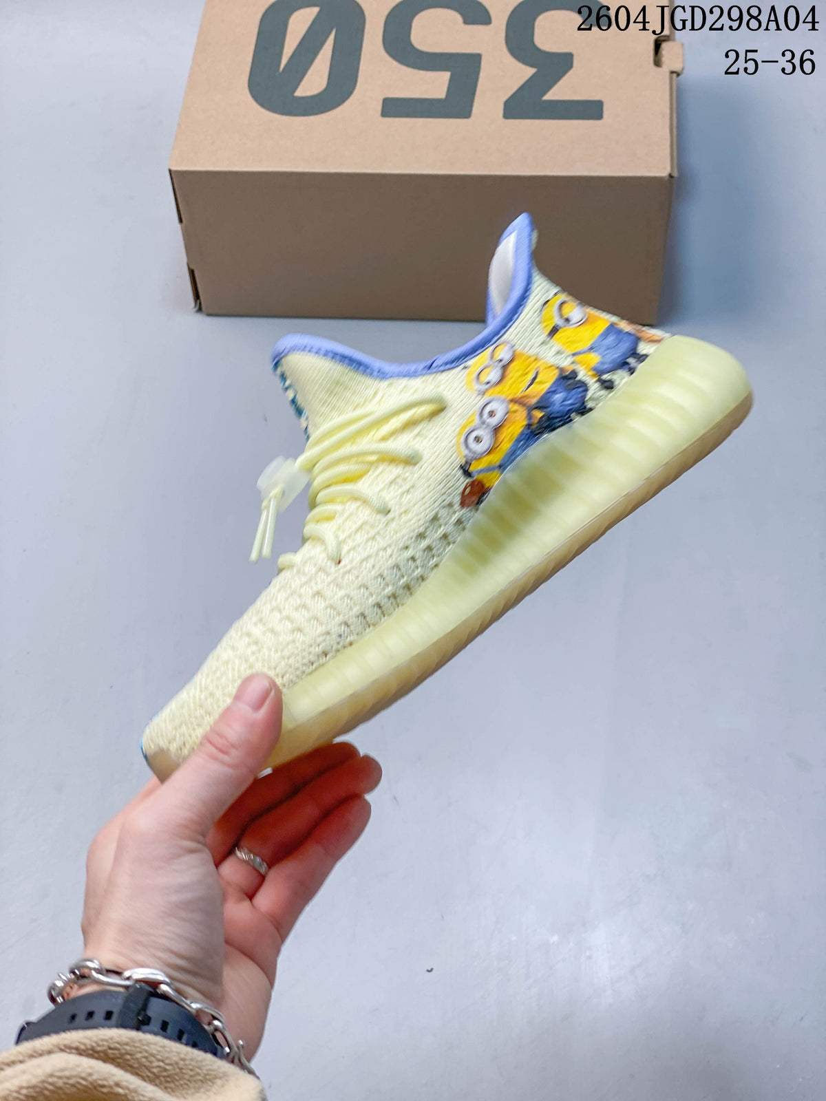 Adidas Yeezy 350 V2 Kids Sneakers, Cream and Blue