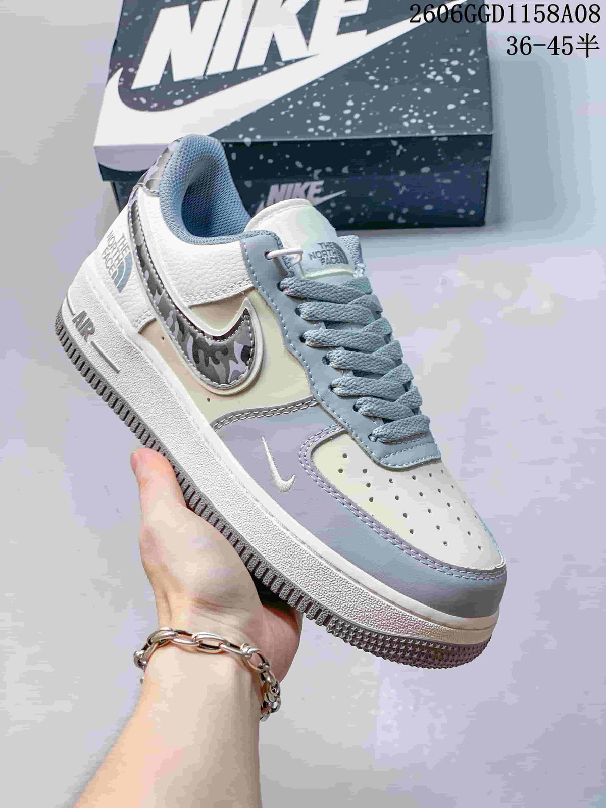 Nike Air Force 1 Low Sneakers in Cream and Gray