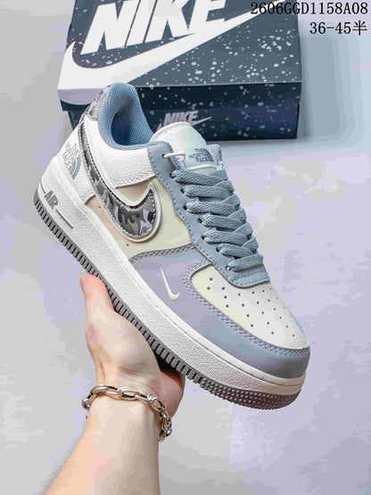 Nike Air Force 1 Low Sneakers in Cream and Gray