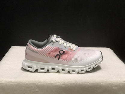 On Cloud 6 Push Sneakers in White and Pink