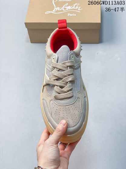 Christian Louboutin Astroloubi Studded Low-Top Sneakers, Beige