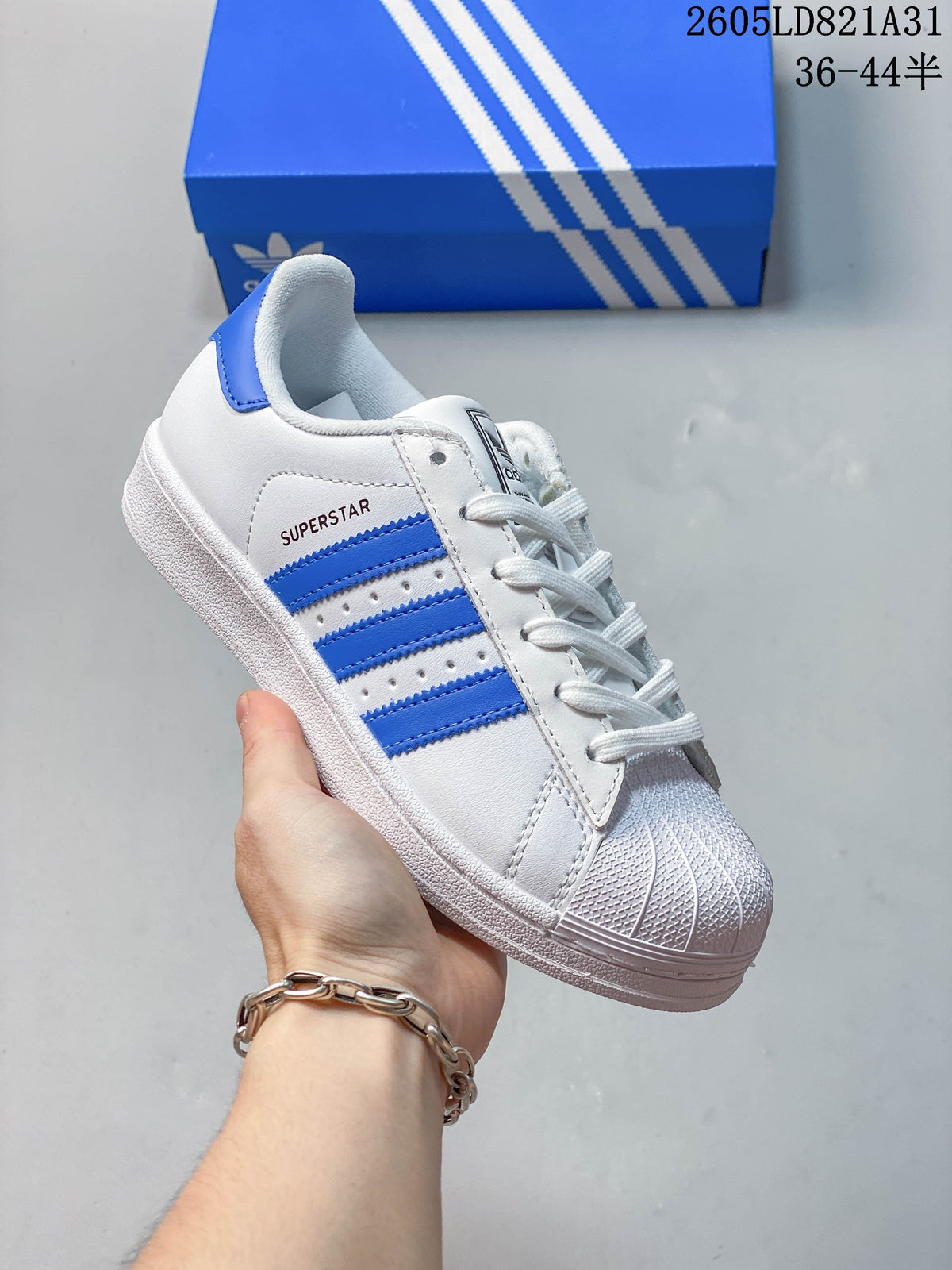Adidas Superstar Sneakers White and Blue 2605LD821A31