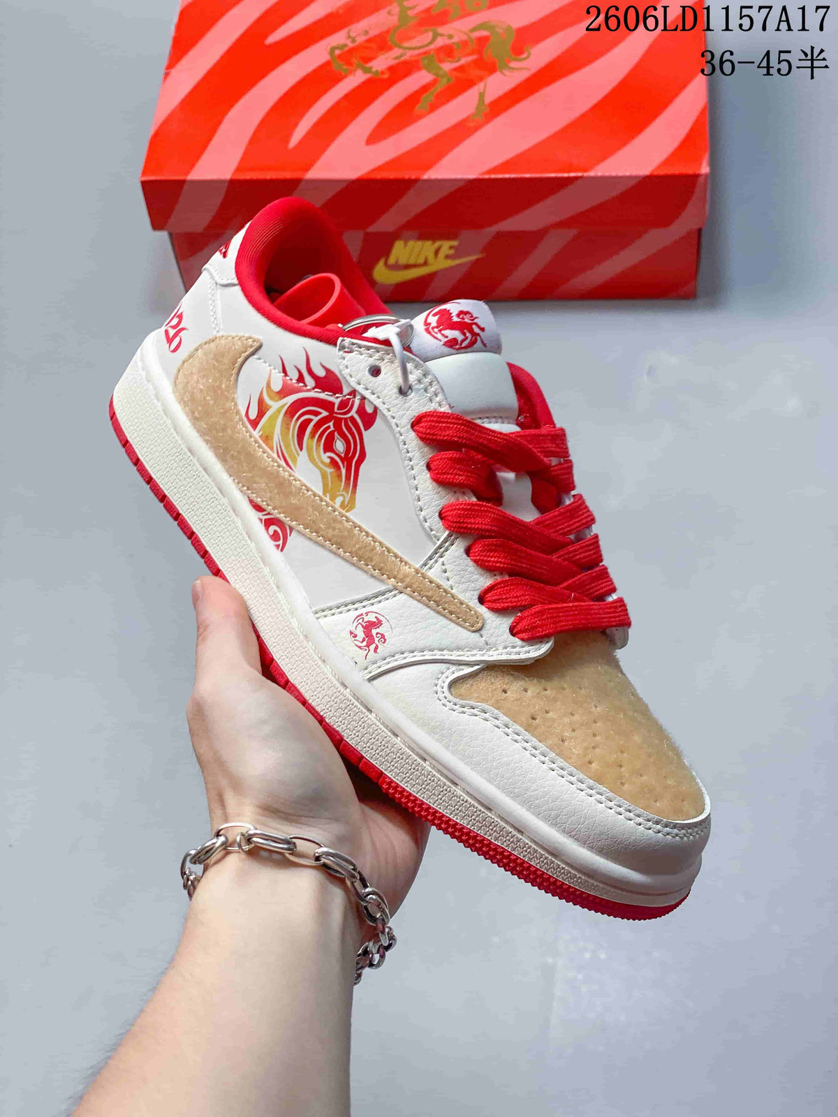 Jordan Air Jordan 1 Low Cream Red Sneakers