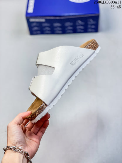 Birkenstock Arizona Two-Strap Slide Sandals in White