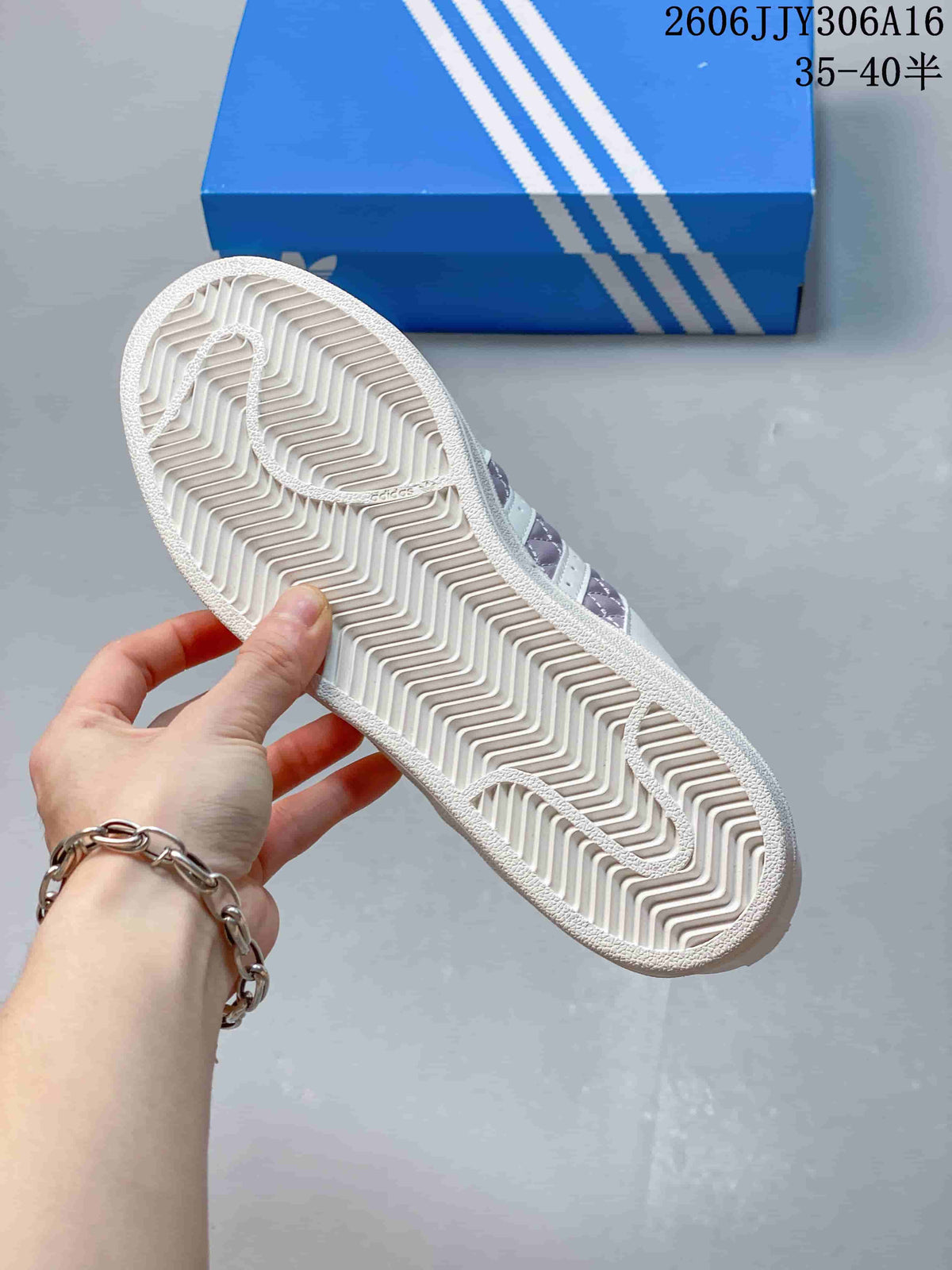Adidas Superstar II White and Lilac Sneakers