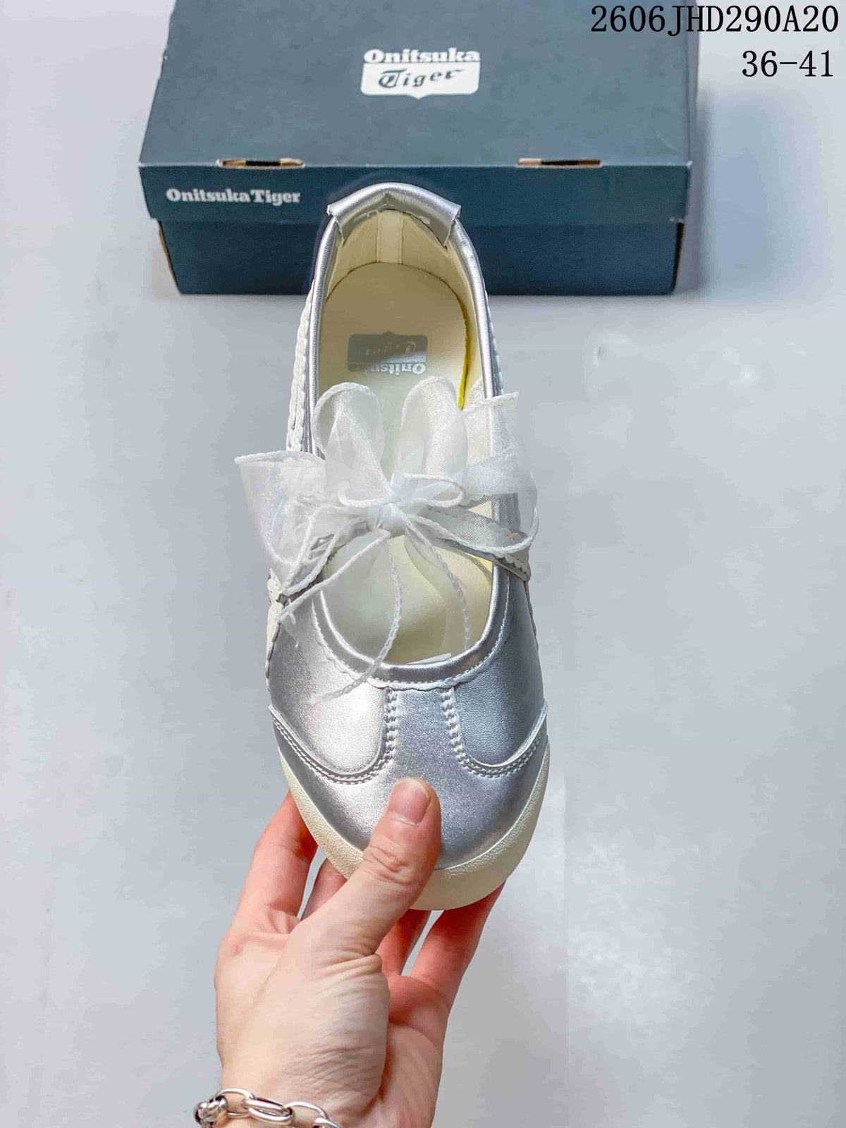 Onitsuka Tiger Mexico 66 TGRS Silver Mary Jane Shoes