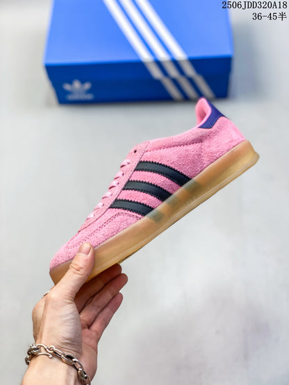 Adidas Gazelle Pink Suede Sneakers with Gum Sole