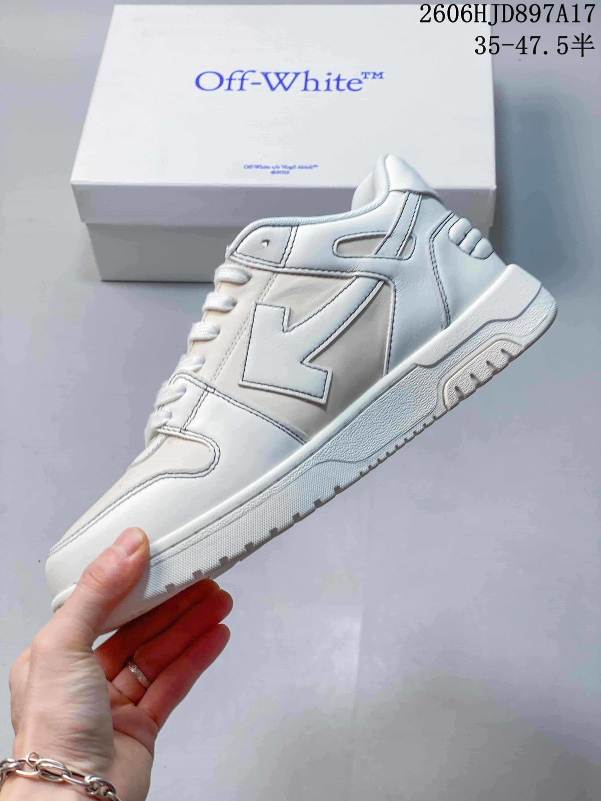 Off-White White Leather Low-Top Sneakers