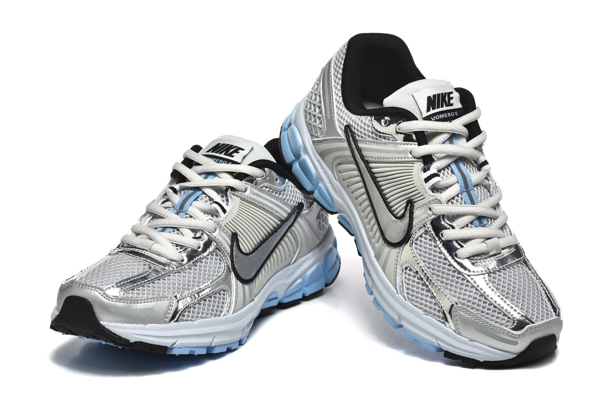 Nike Vomero 5 Silver and Light Blue Sneakers
