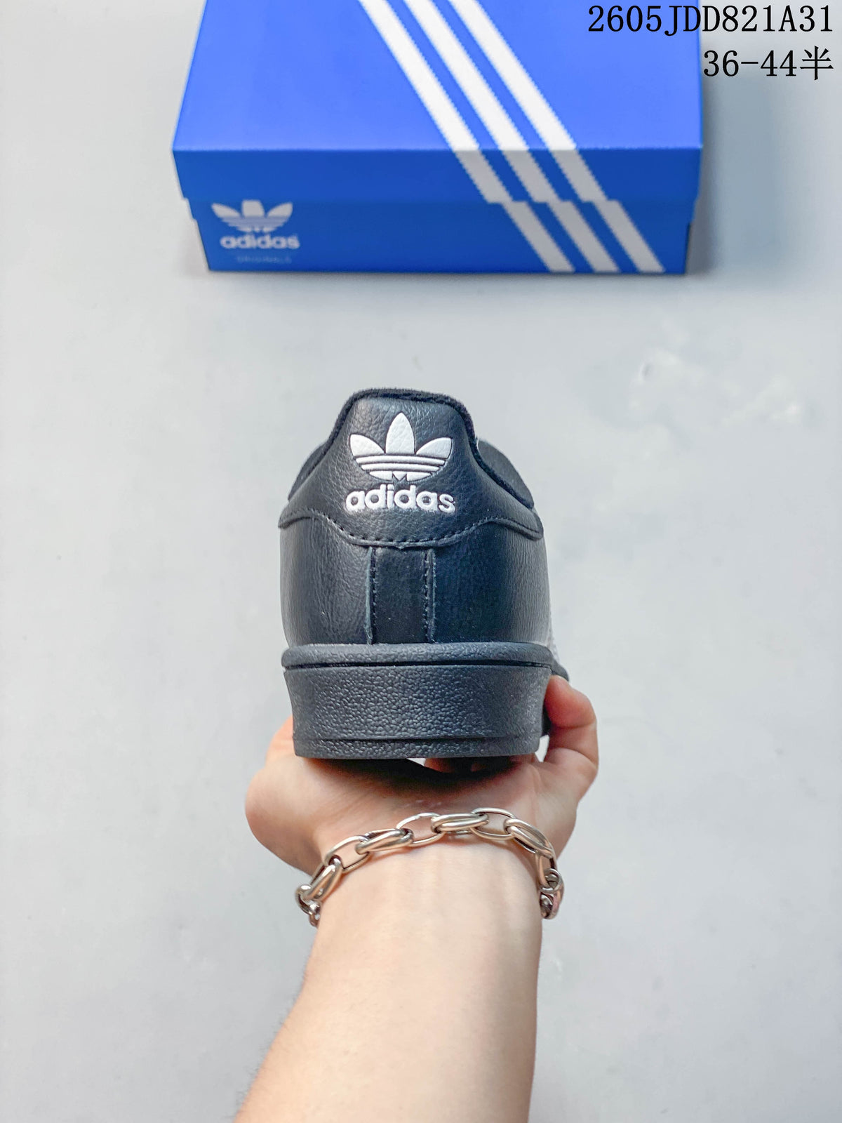 Adidas Superstar Black and White Shell-Toe Sneakers