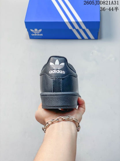 Adidas Superstar Black and White Shell-Toe Sneakers