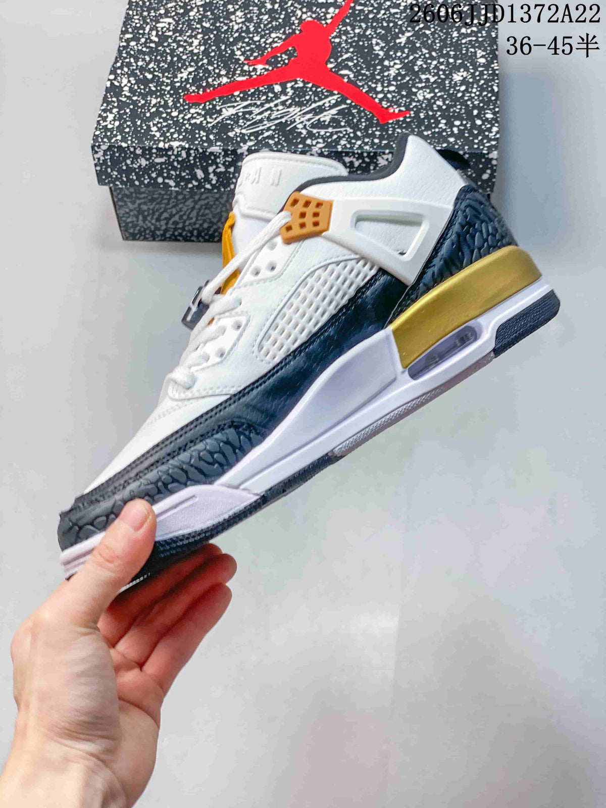 Jordan Spizike Low Sneakers White Navy Gold FQ1579-001