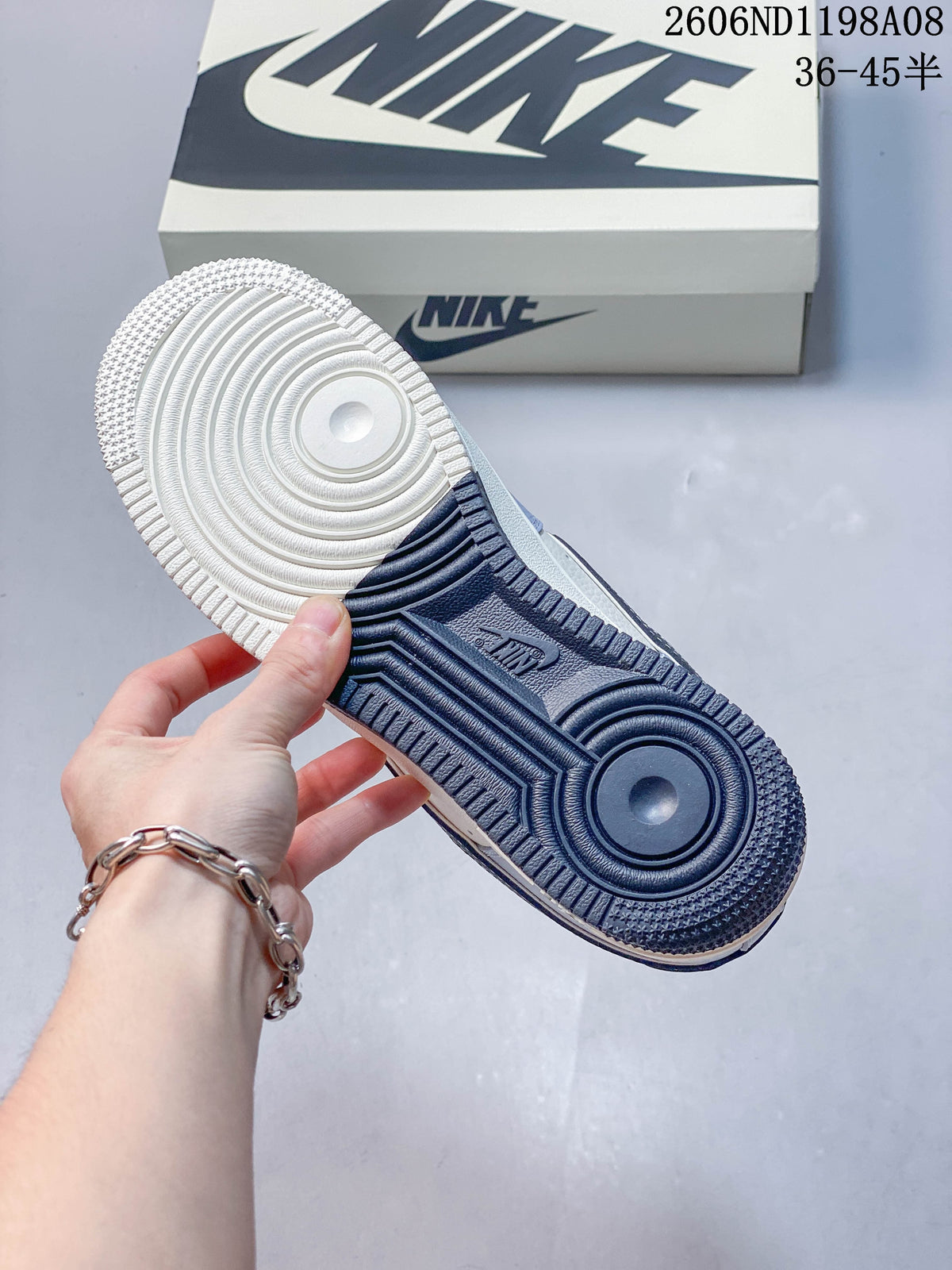 Nike Air Force 1 '07 Low Sneakers in White and Light Blue