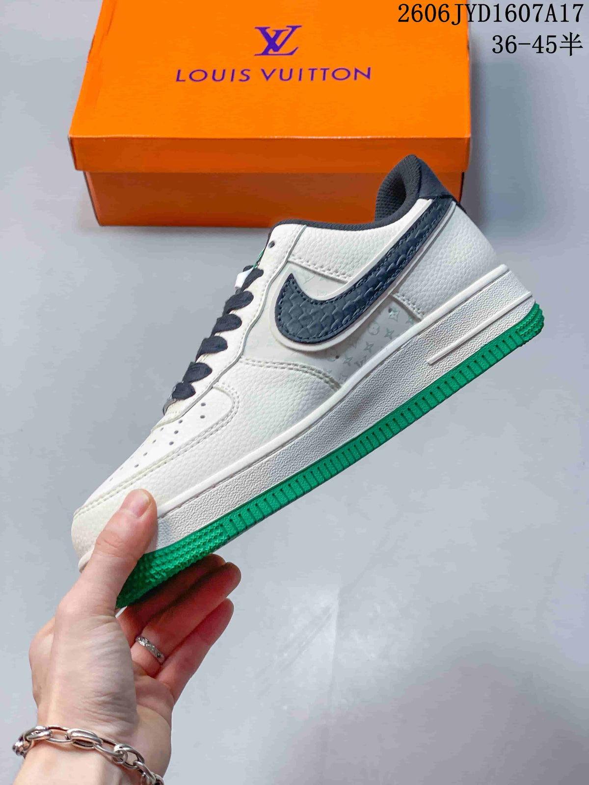 Nike Air Force 1 Low White and Green Sneakers