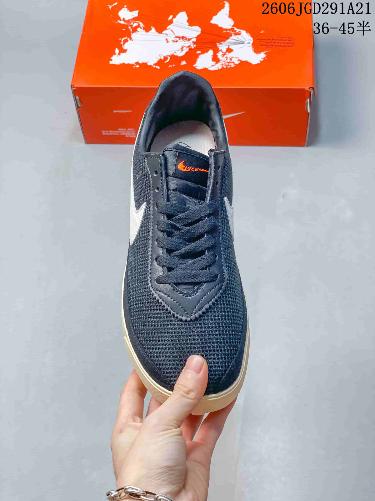 Nike Astrograbber Leather Low-Profile Sneakers, Navy and White