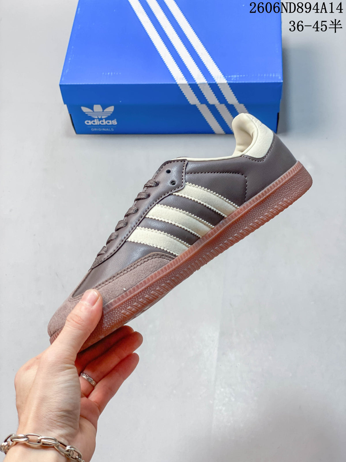 adidas Samba OG Low-Top Sneakers in Brown and Cream