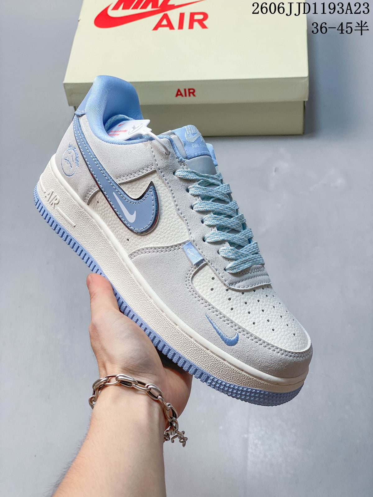 Nike Air Force 1 Icy Blue Ghost Graphic Sneakers