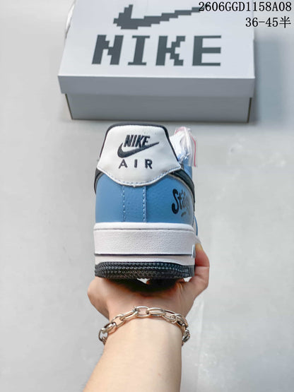 Nike Air Force 1 Low White and Blue Sneakers