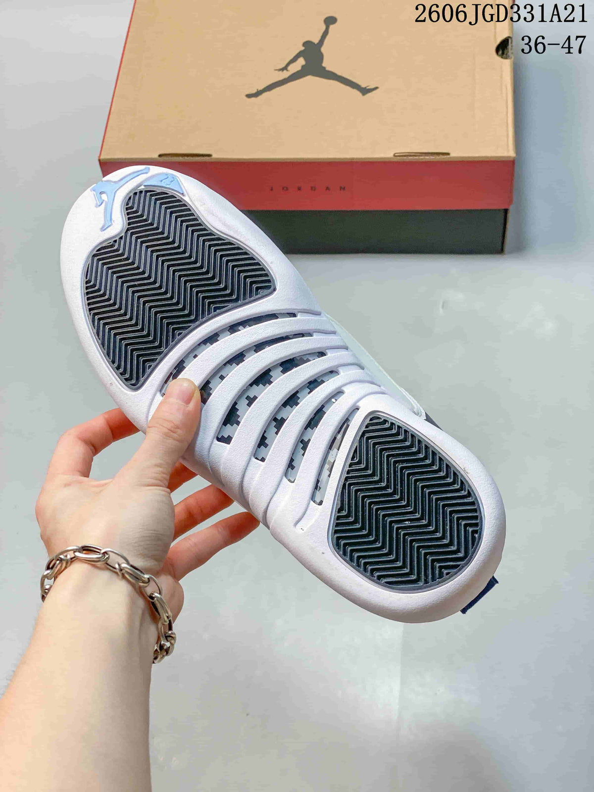 Jordan Air Jordan 12 High-Top Basketball Shoes, Blue/White