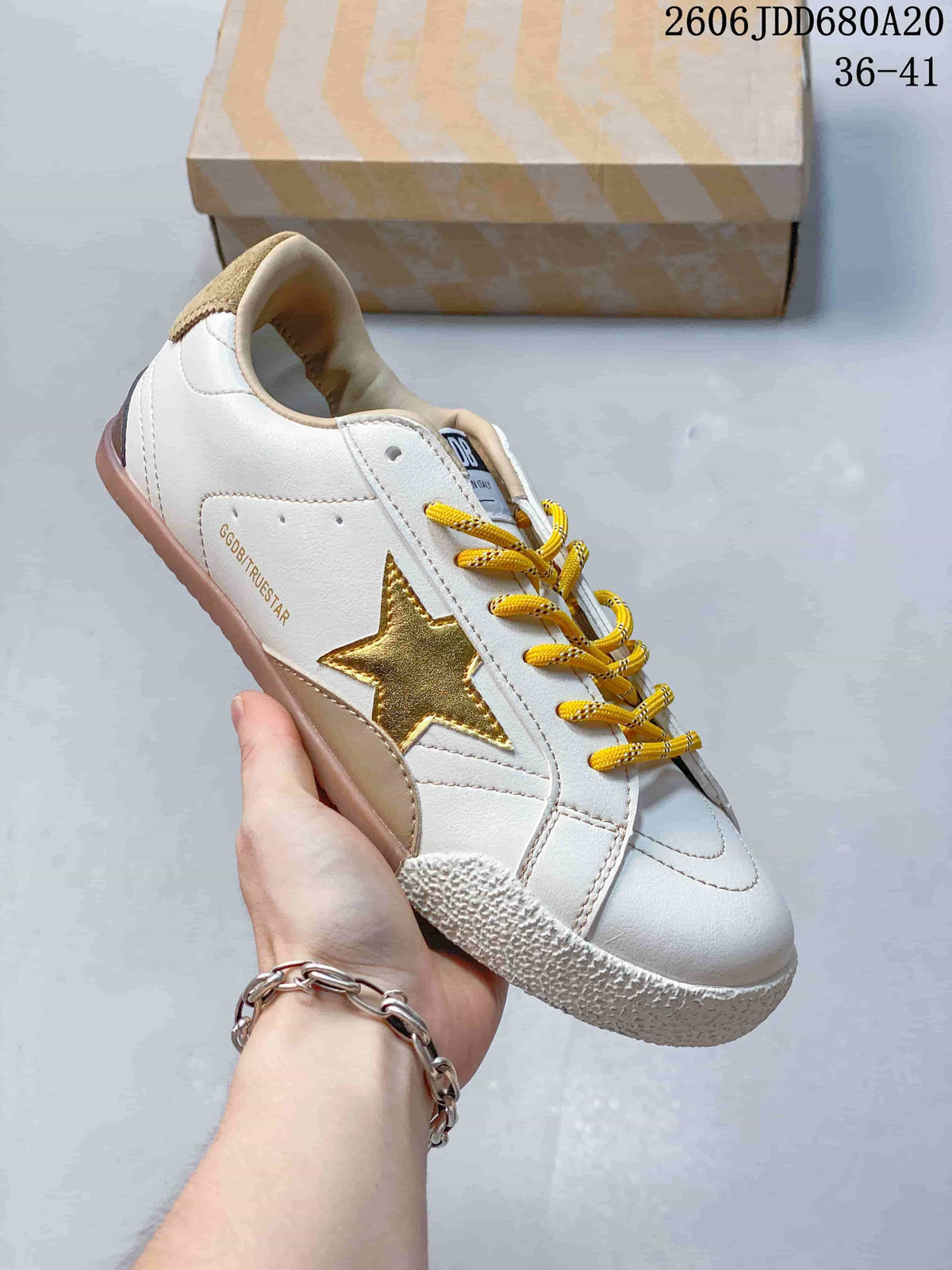 Golden Goose Super-Star Low-Top Sneakers White Gold