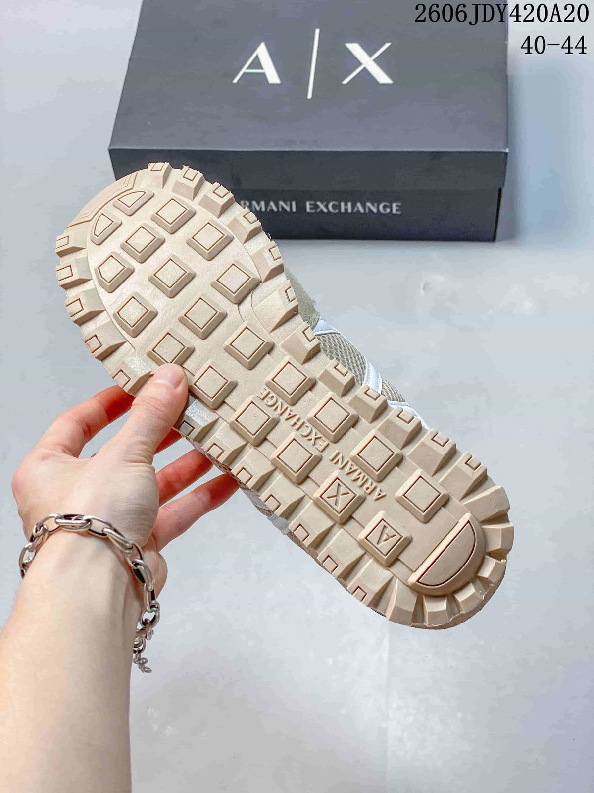 Armani Exchange Mesh Panel Sneakers Beige 06JDY420A20_002