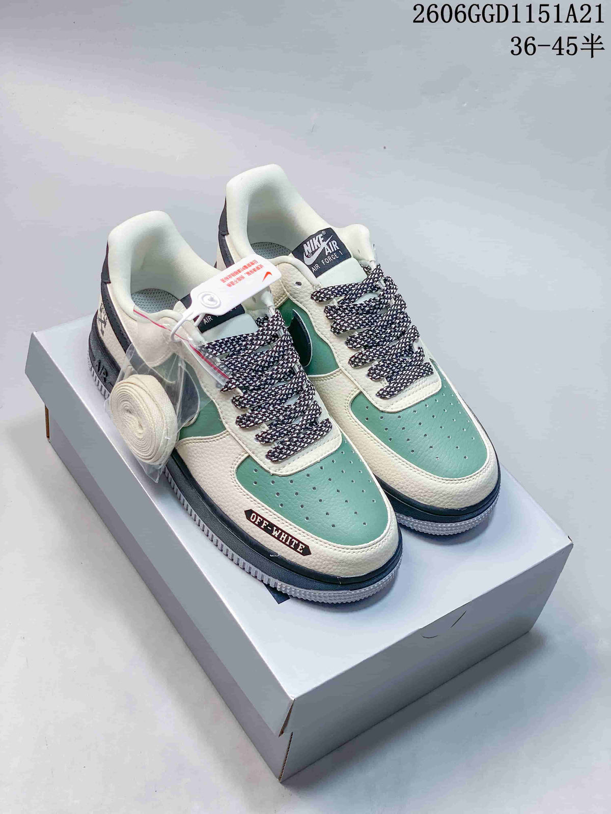 Nike Air Force 1 Low Sneakers in Mint Green and Off-White