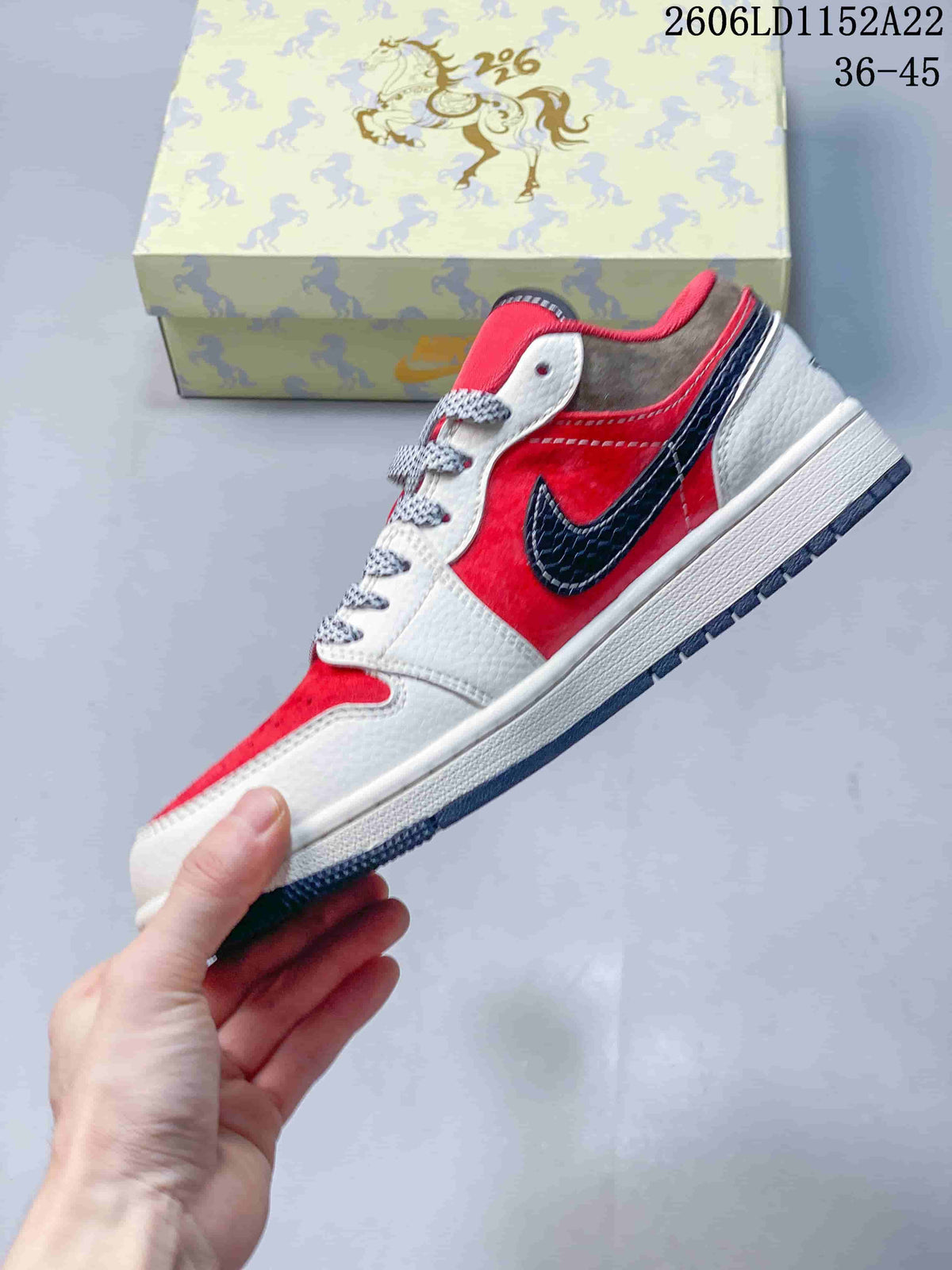Jordan Air Jordan 1 Low Red and White Sneakers