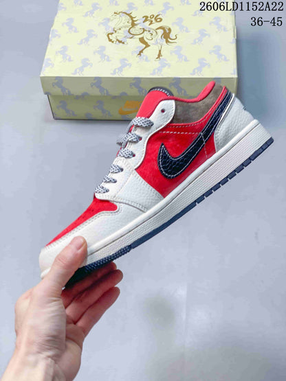 Jordan Air Jordan 1 Low Red and White Sneakers