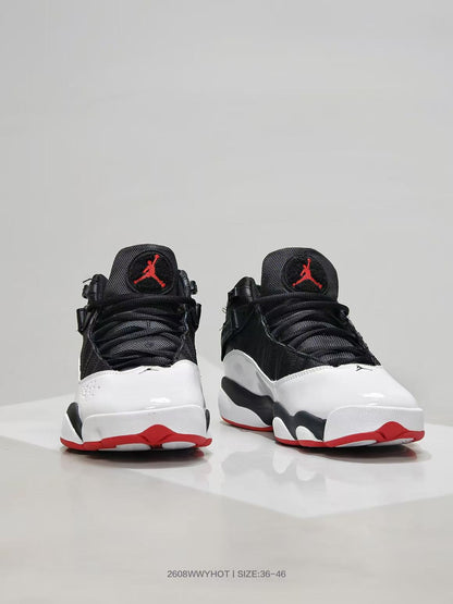 Jordan 6-12 Black White Red Sneakers