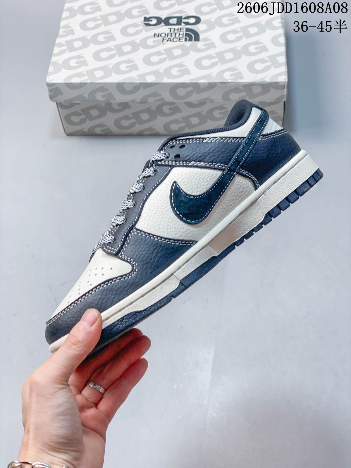Nike SB Dunk Low Navy and Cream Low-Top Sneakers
