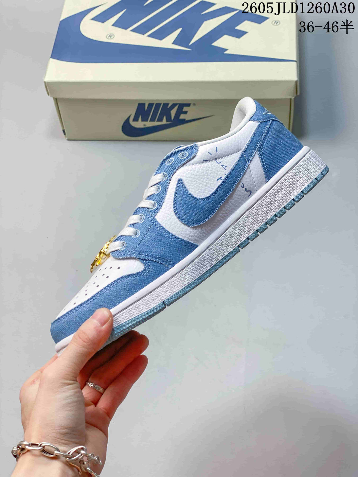 Air Jordan 1 Low Blue and White Sneakers CZ0790-005
