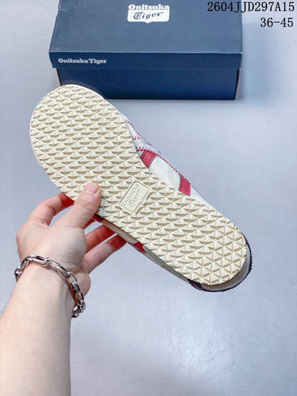 Onitsuka Tiger Mexico 66 Slip-On Sneakers Cream Red