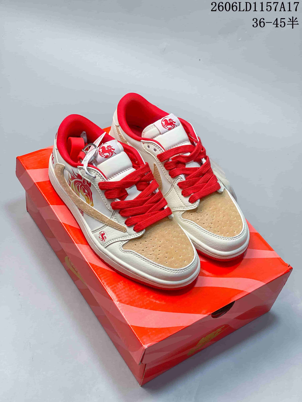 Jordan Air Jordan 1 Low Cream Red Sneakers
