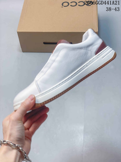 ECCO Casual Sneakers White and Brown 2606GGD441A21