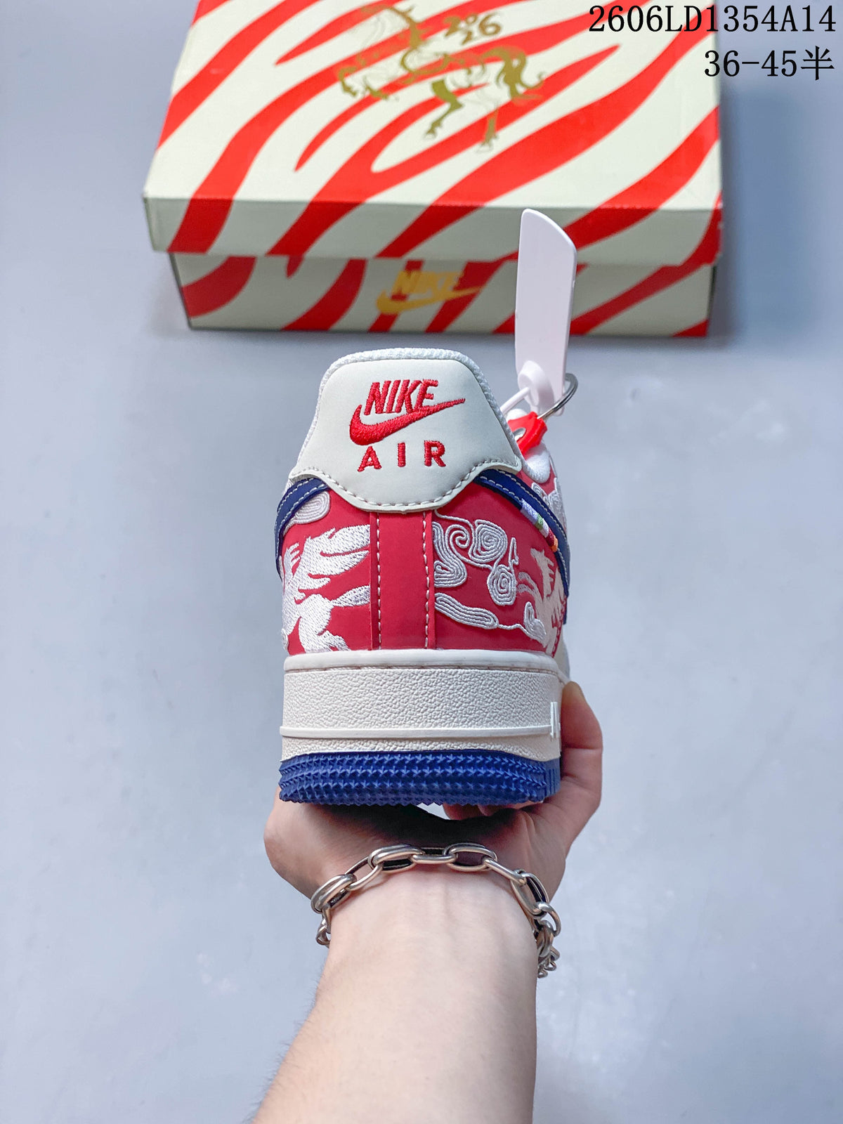Nike Air Force 1 Low Custom Red and Blue Sneakers