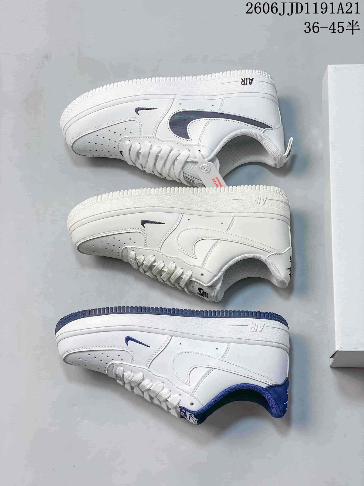 Nike Air Force 1 Low White Sneakers with Contrast Swoosh