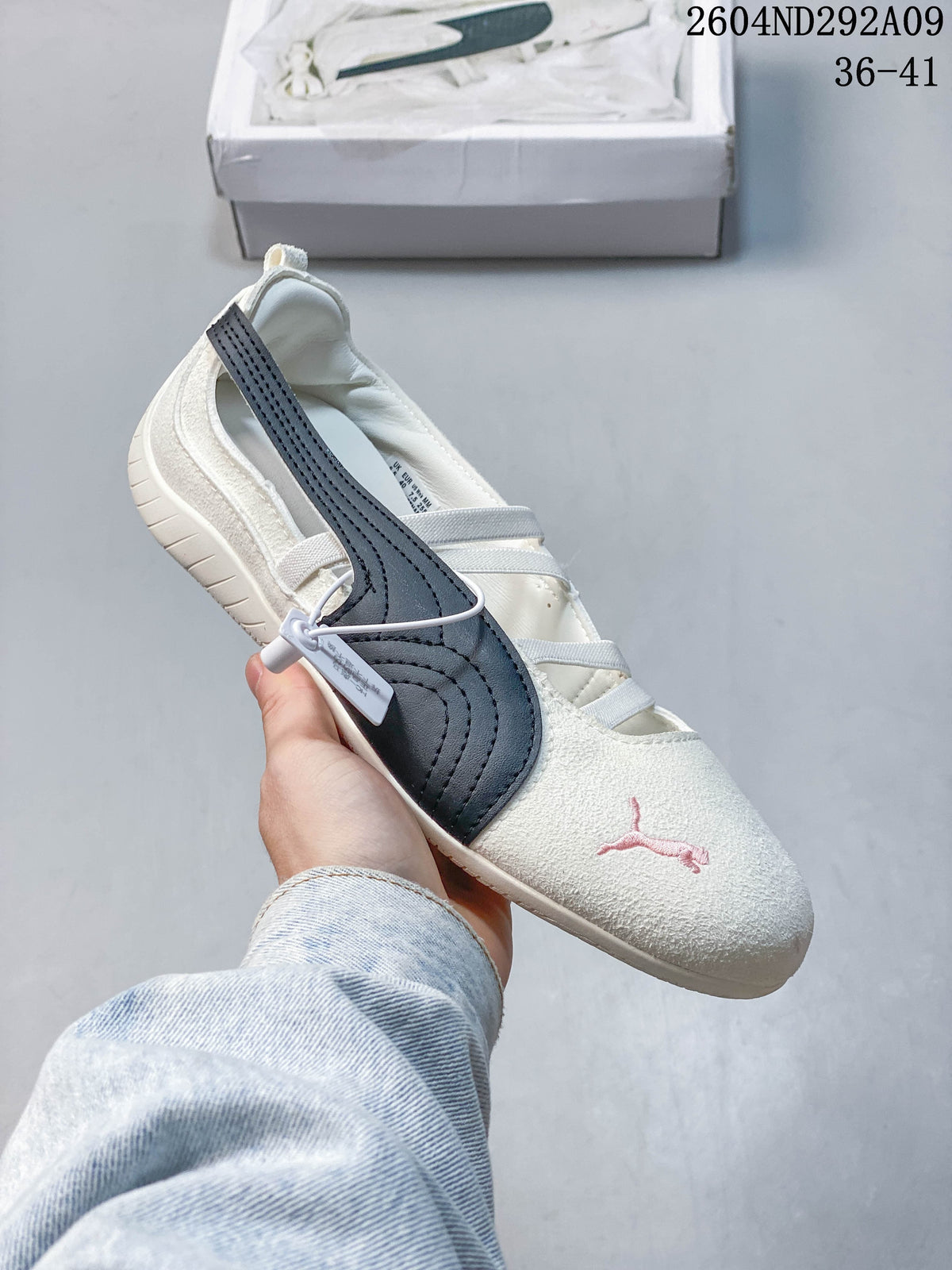 Puma Speedcat Ballet Sneakers in Cream and Navy