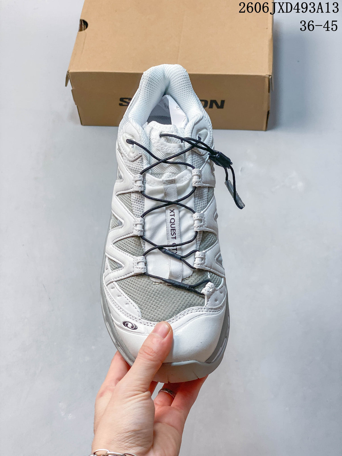 Salomon XA PRO 3D Low-Top Outdoor Sneakers in White and Grey
