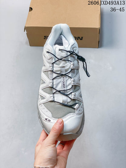 Salomon XA PRO 3D Low-Top Outdoor Sneakers in White and Grey
