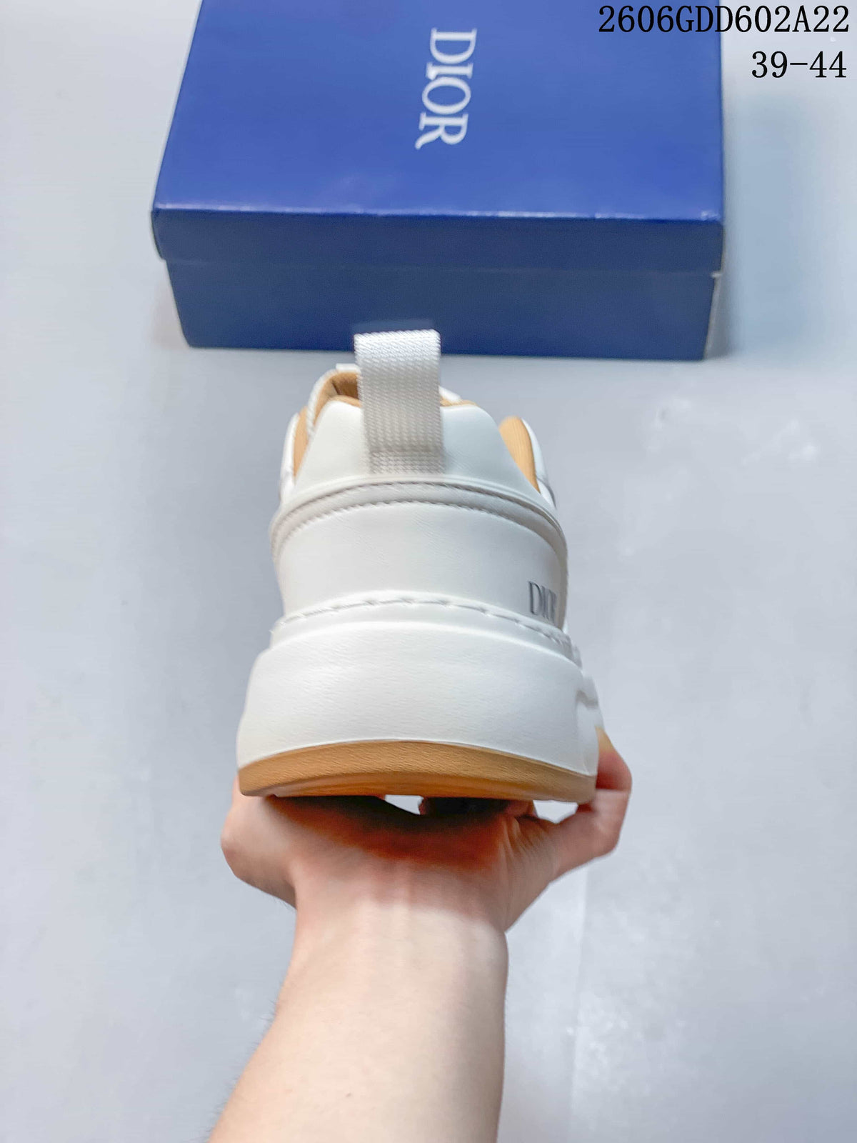 White Low-Top Sneakers with Mesh Panels and Gum Sole