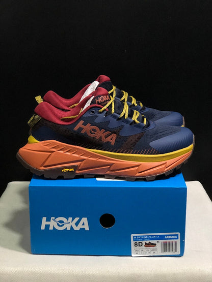 HOKA Skyline Float X Trail Sneakers Navy Orange