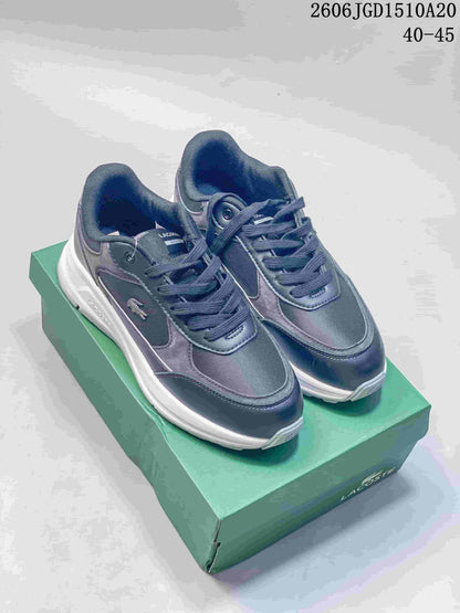 Lacoste 611140ASEQQ Grey and Navy Low-Top Sneakers