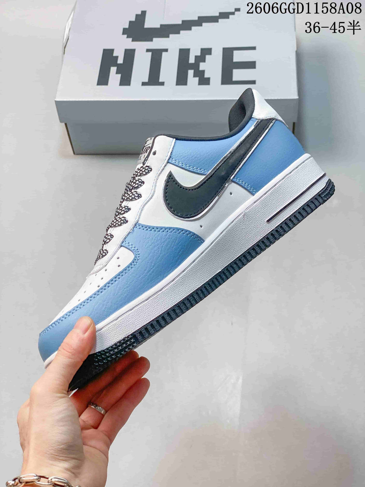 Nike Air Force 1 Low White and Blue Sneakers
