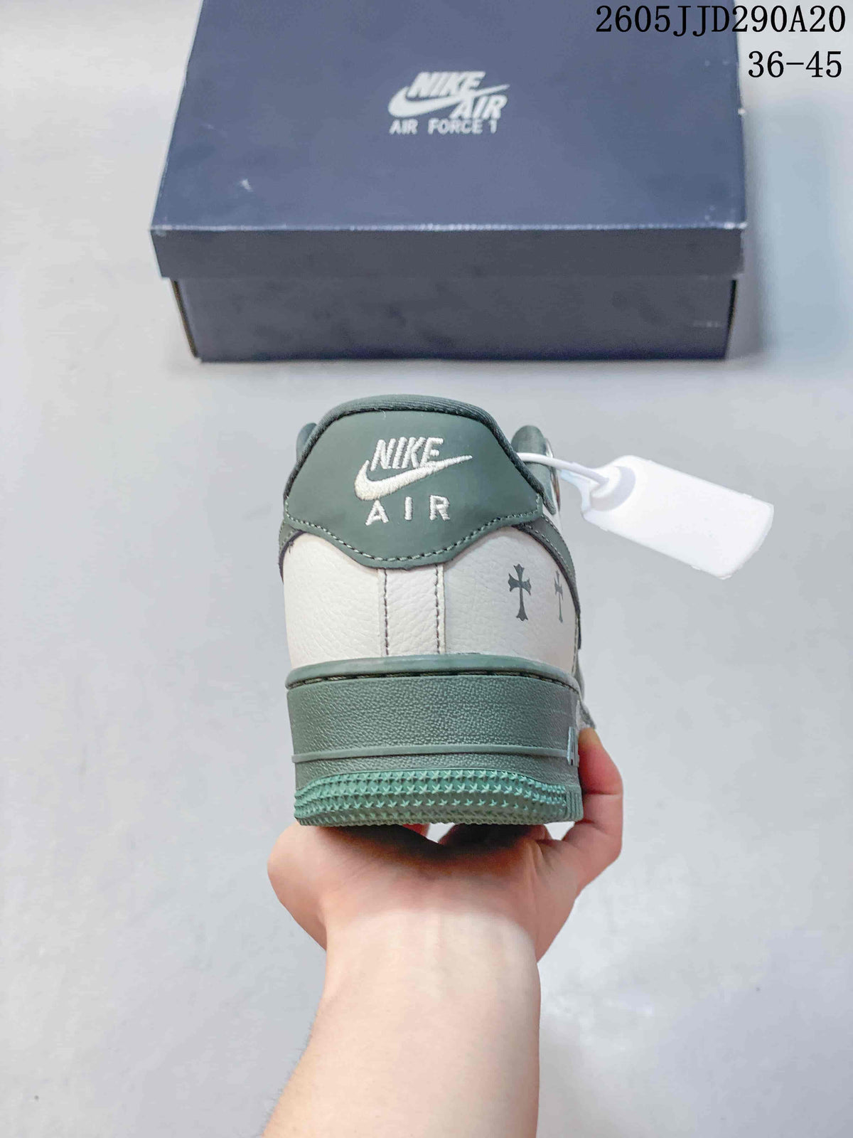 Nike Air Force 1 Low Sneakers in Sage Green and White