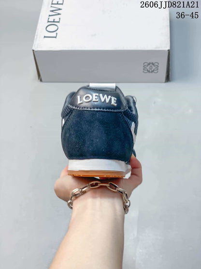 Loewe Navy Mesh Retro Sneakers with Gum Sole