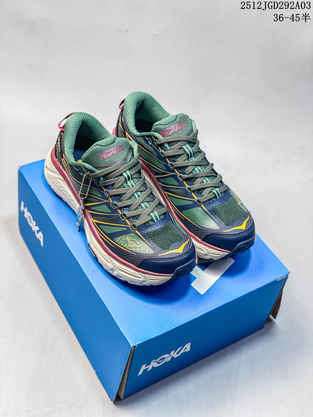Hoka Mafate Speed 2 Trail Running Shoes in Navy and Green