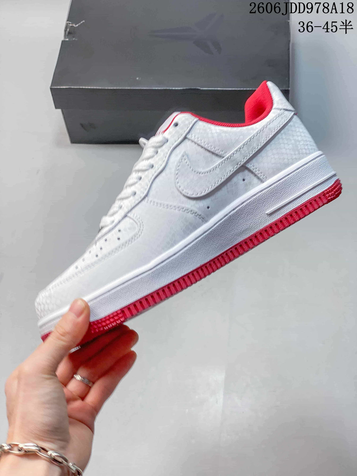 Nike Air Force 1 Low Kobe White Red Sneakers